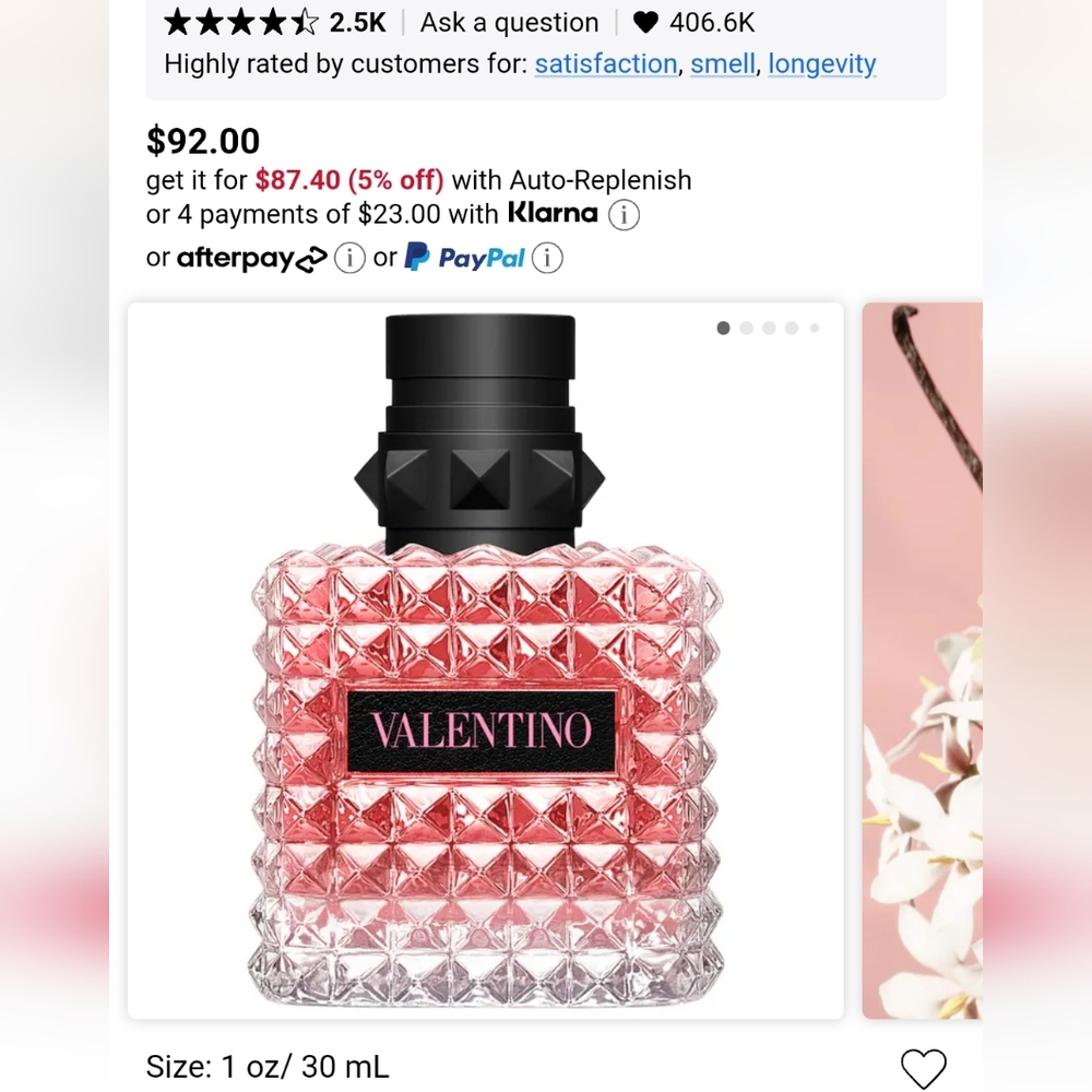 Valentino perfume born in roma